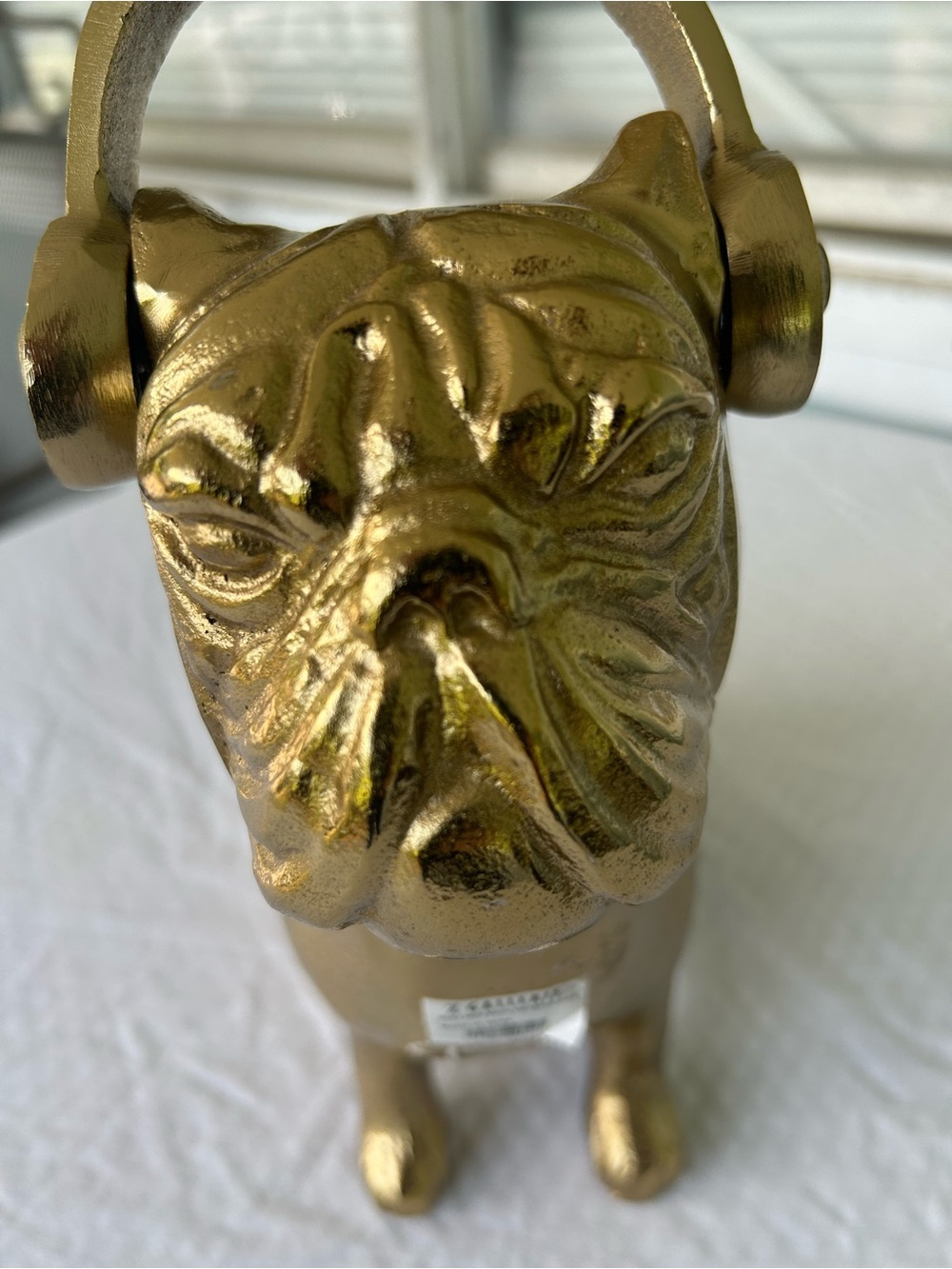 NEW Z Gallery Rare Bulldog Gold Color With Headphones No Longer In Production. - Picture 2 of 8